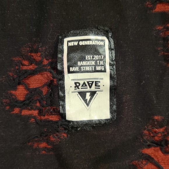 Large Rave black and red t-shirt - Picture 2 of 2